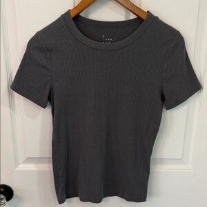 a new day Charcoal Ribbed Short Sleeve Tee